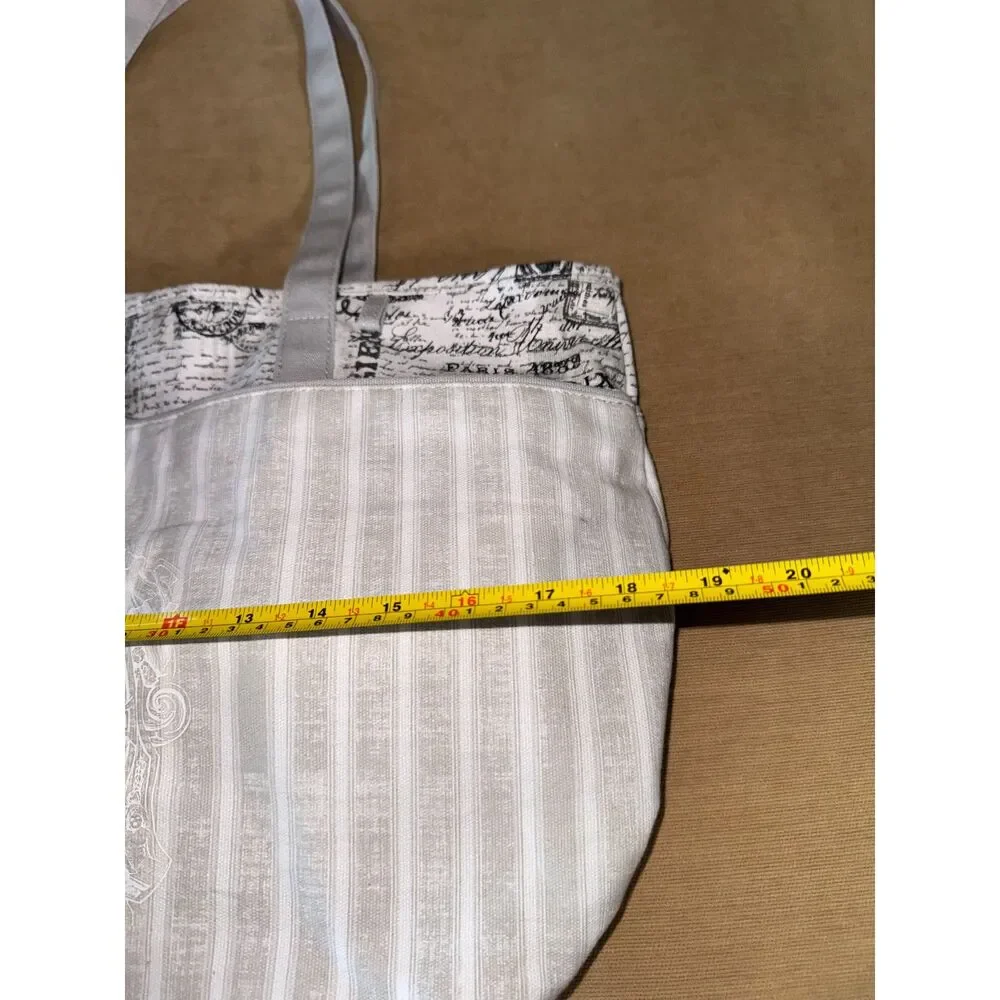 Black, White and Gray Paris cloth bag, large